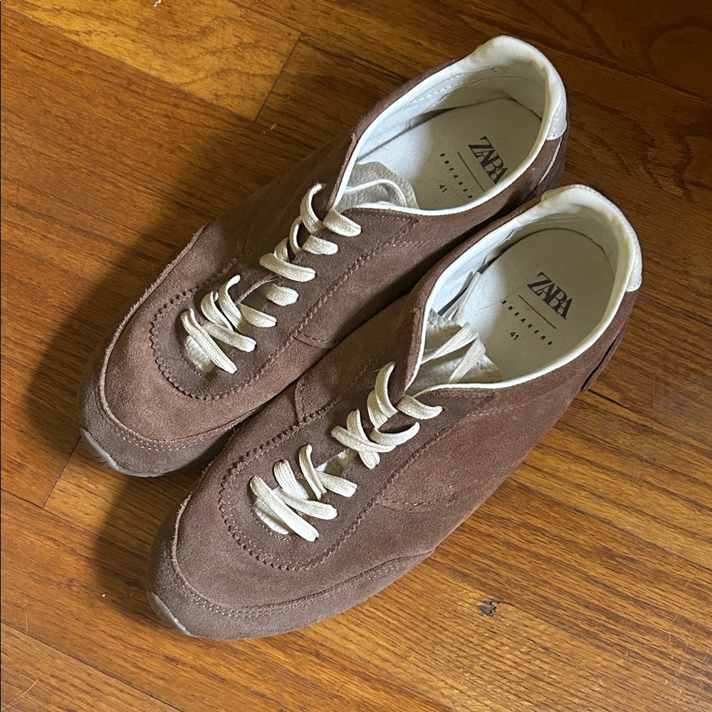 Zara Brown Suede Sneakers 41